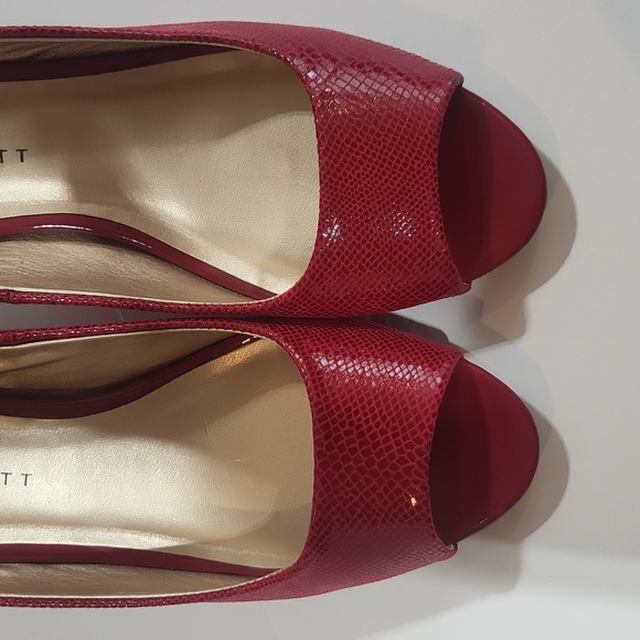 KAREN SCOTT Red Snakeskin Style Peep Toe Classic Pumps Heels - Picture 12 of 15